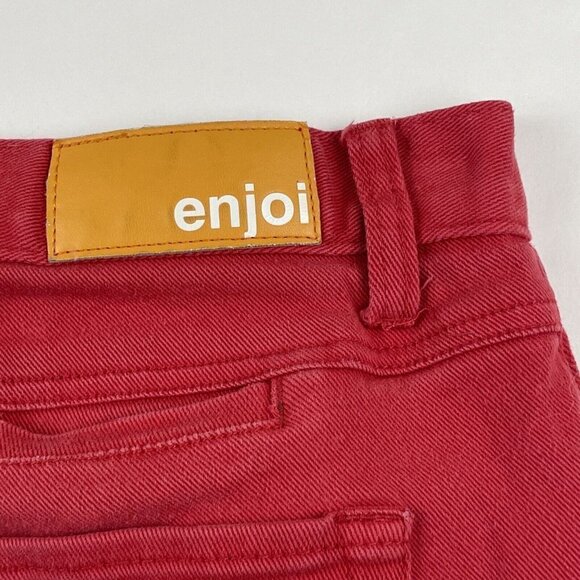 Enjoi Skateboading Sundays Slim Fit Pants Women’s 30 Cotton Stretch Red Denim - Picture 12 of 13